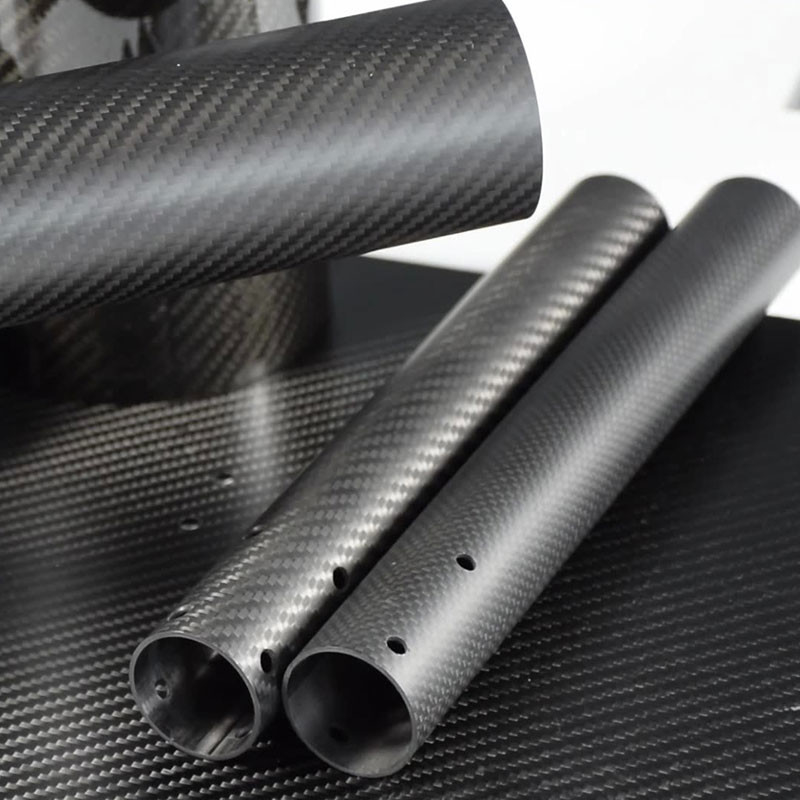 100% Customized Size Carbon Fiber Round Tubes Abrasion Resistant