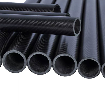 Corrosion Resistance 3K Carbon Fibre Pipe Wound 45 Degree Plain Weave