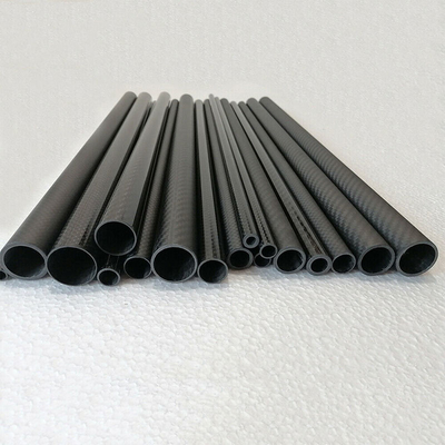 Round / Oval 100% 3K Carbon Fiber Tube Roll Wrapped Glossy Twill Surface