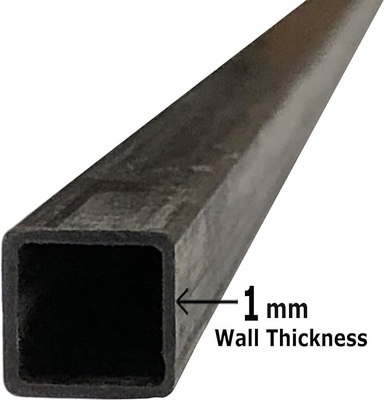8mm X 8mm x 1000mm Pultruded 3K Carbon Fiber Square Tube  Black Matte Finish