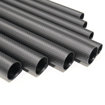 Customized 3K Weave Carbon Fiber Round Tube Roll Wrapped Tubing High Tensile Strength