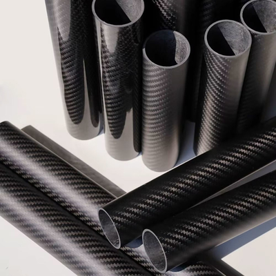 Customized 3K Weave Carbon Fiber Round Tube Roll Wrapped Tubing High Tensile Strength