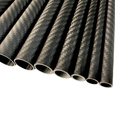 Customized 3K Weave Carbon Fiber Round Tube Roll Wrapped Tubing High Tensile Strength