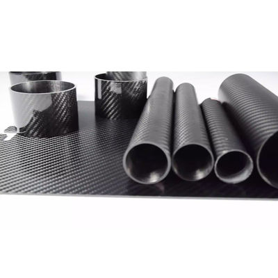 High Strength Roll Wrapped Carbon Tubes 3K Plain Glossy OD 6-200mm Length 1000mm