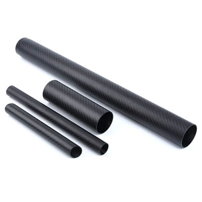 High Hardness 18mm (16mm) Woven Finish Roll Wrapped Carbon Fiber Tube with 5 - 500 mm Diameters and 0.3 - 50 mm Wall Thickness
