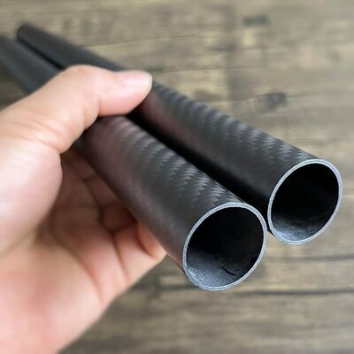 High Strength Carbon Fiber Tube 25mmx23mmx420mm 3K Roll Wrapped Twill Matte Finish