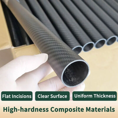 3K Twill Weave Roll Wrapped Carbon Fiber Tube Lightweight High Strength Round Pipe for DIY RC Drone