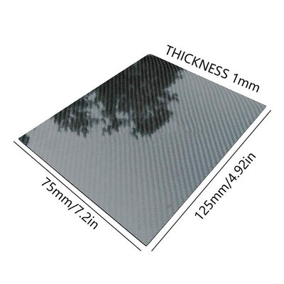 125MM*75MM*1MM Lightweight Carbon Fiber Sheet - Exceptional Stiffness & Tensile Strength