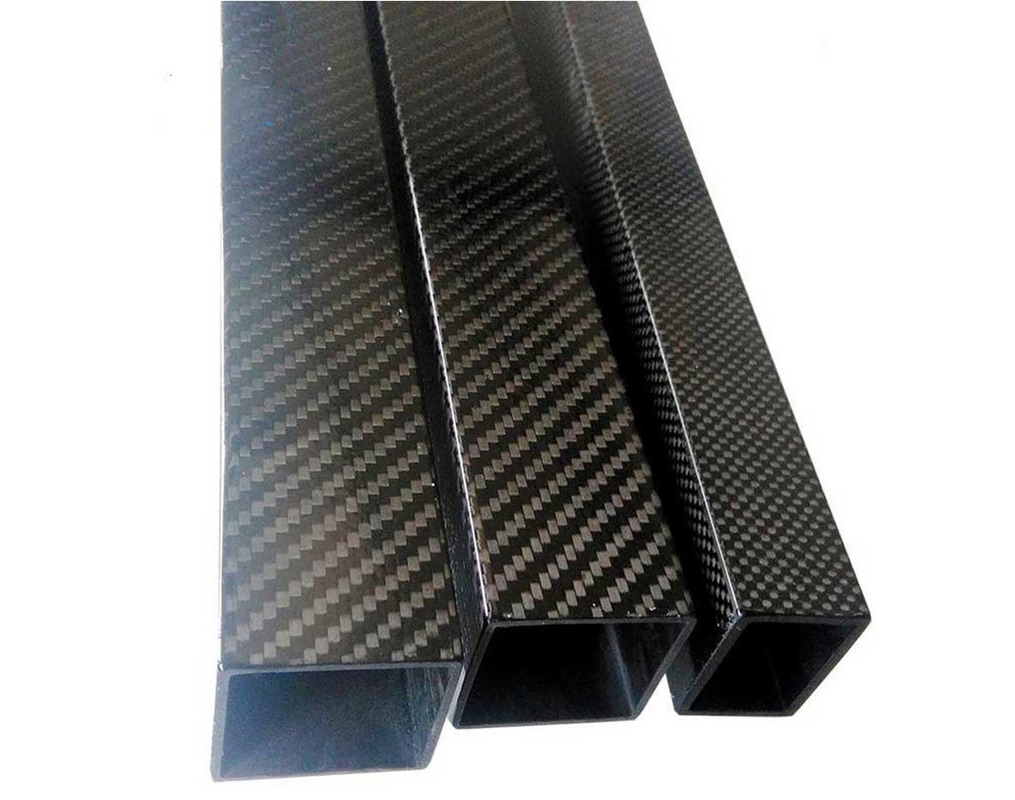 High Crushing Strength And Stiffness Lightweight 100% 3K Carbon Fiber Square Tubes