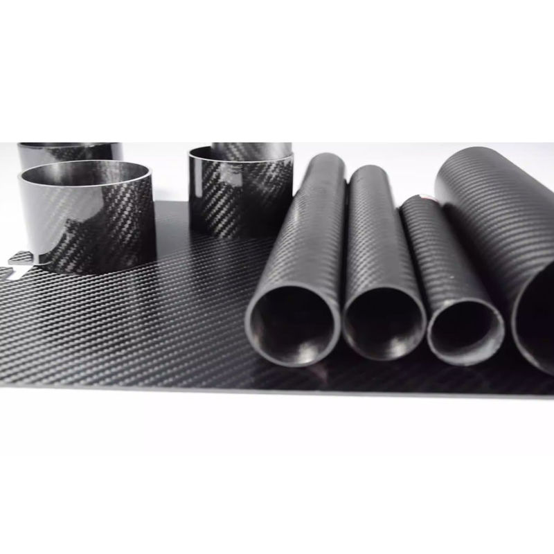 High Strength Roll Wrapped Carbon Tubes 3K Plain Glossy OD 6-200mm Length 1000mm